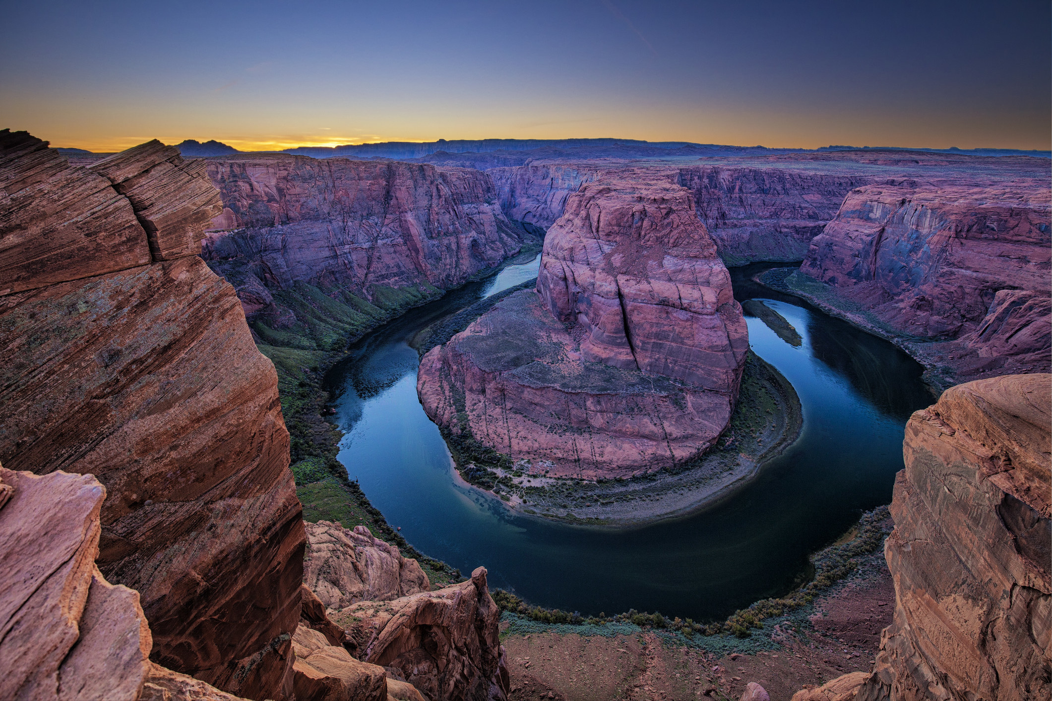 Looking onto the Colorado River from Horseshoe Bend.
