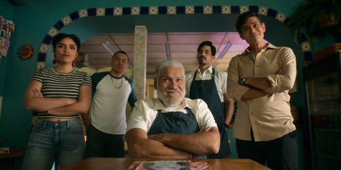 Members of the Morales family around a table