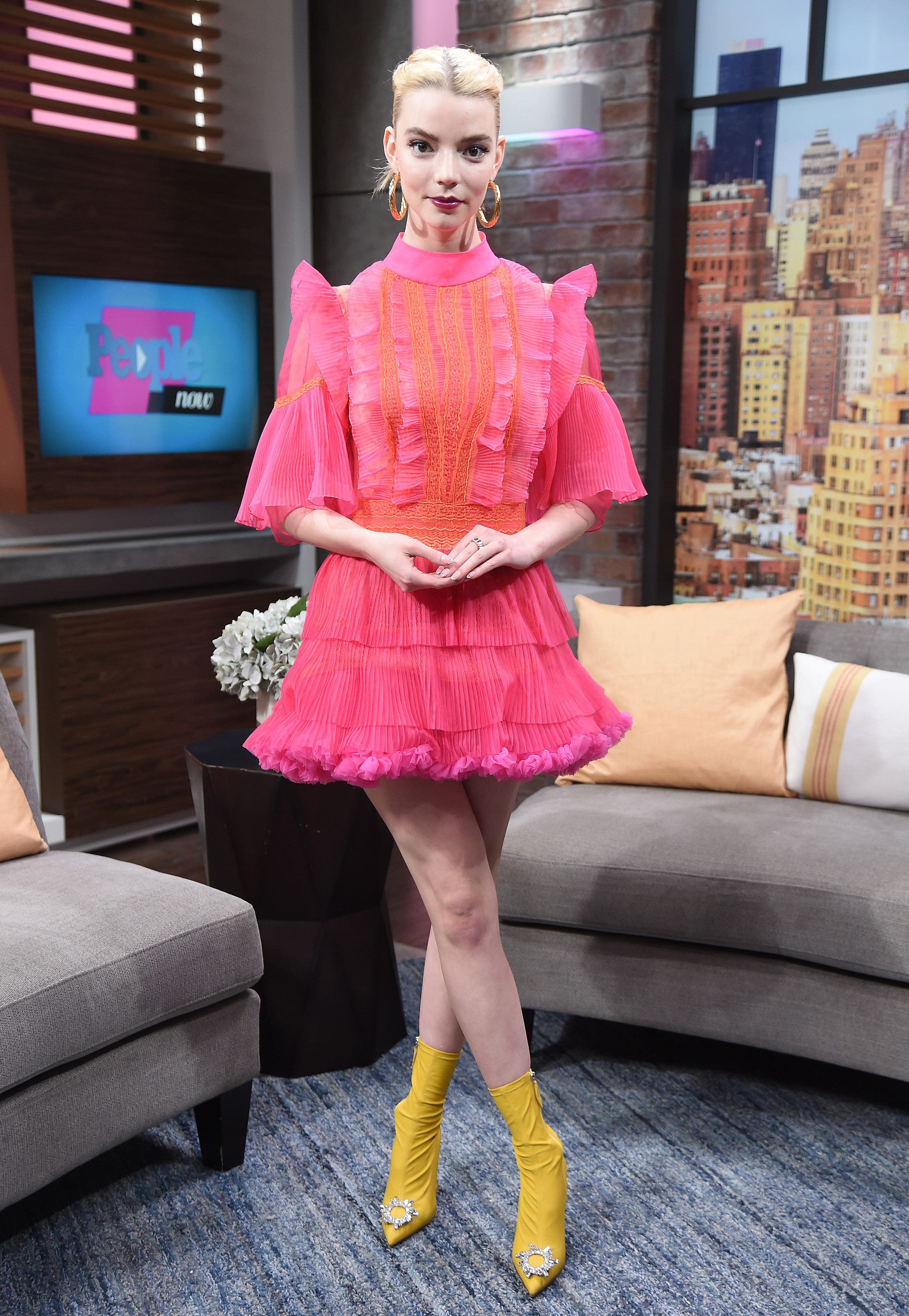 Anya Taylor-Joy in pink dress