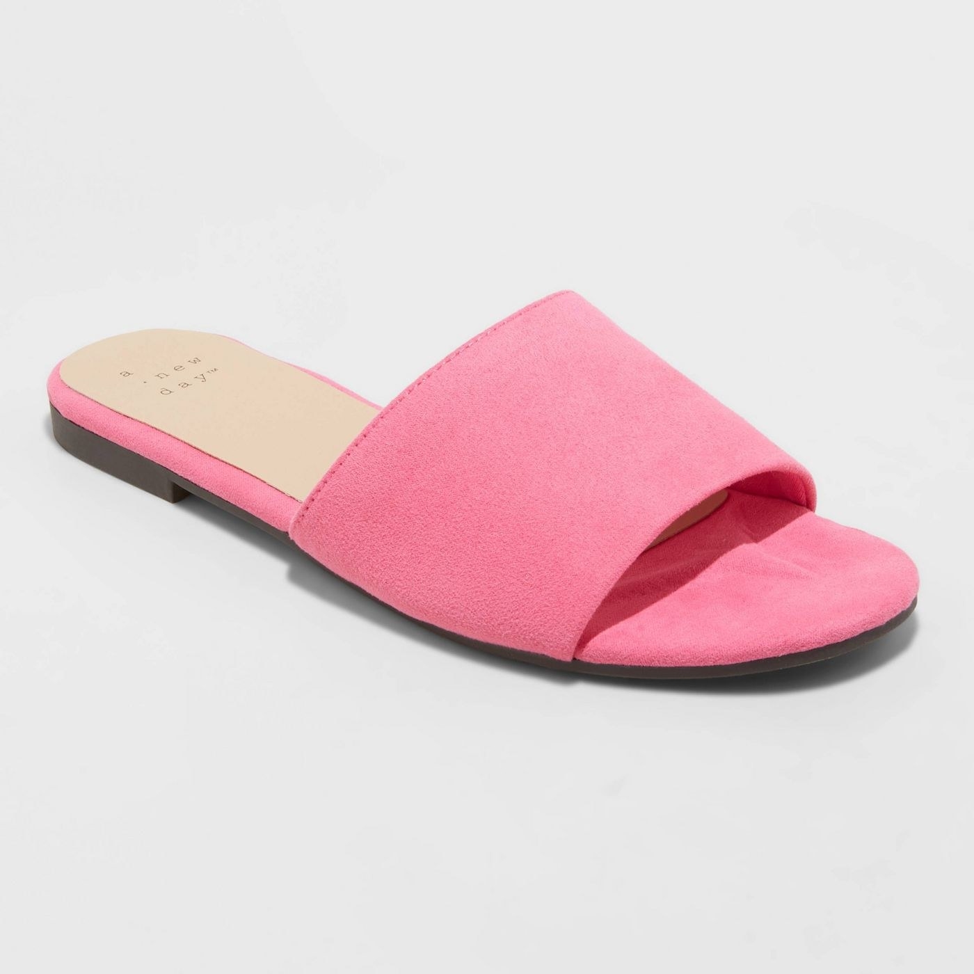 The pink pair of slide sandals