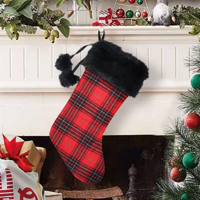 stocking over fireplace