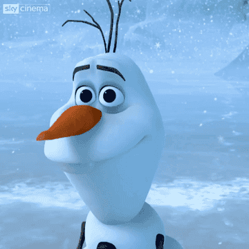 Olaf smiling in surprise