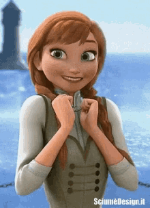 Anna from Frozen doing a happy dance and exclaiming &quot;yes&quot;
