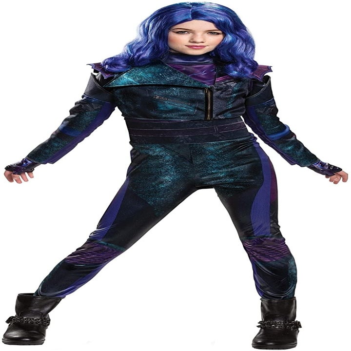 a model in a mal from descendants costume