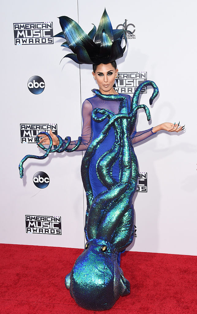 shiny tentacles going around her dress