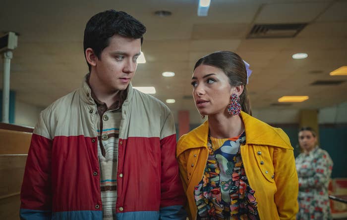 Asa Butterfield and Mimi Keene as Otis and Ruby in Sex Education