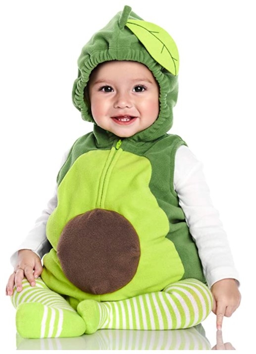 Child in avocado costume