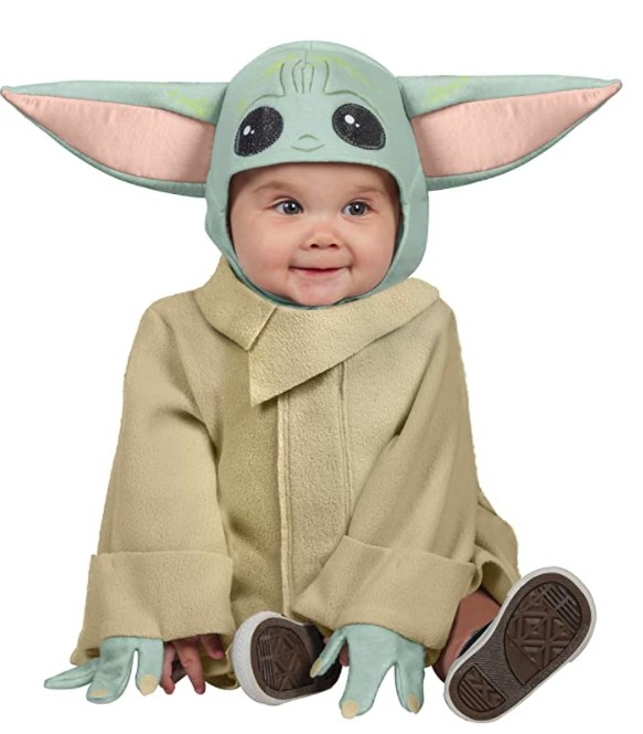 Toddler in The Child costume