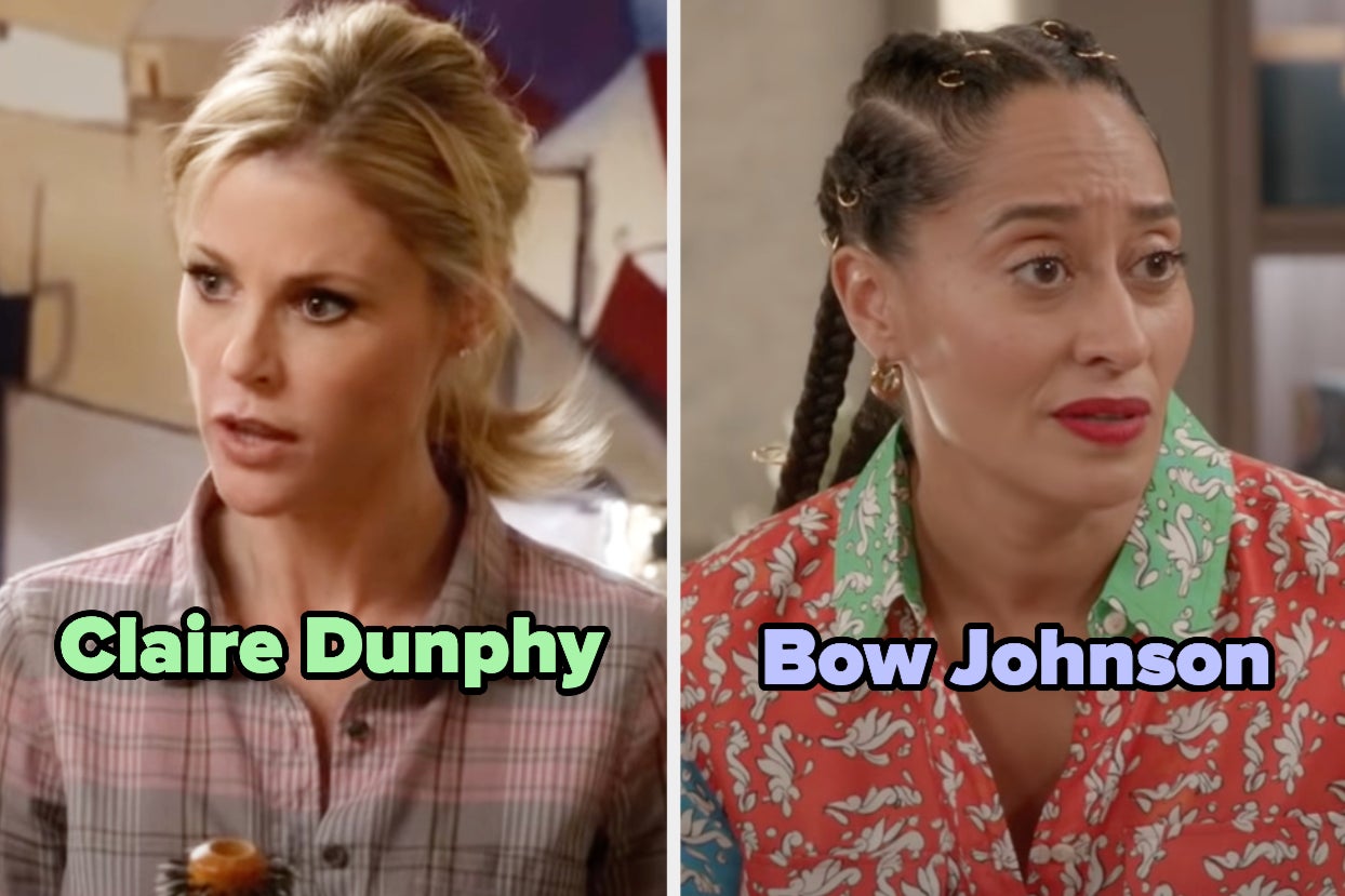 On the left, Claire Dunphy from Modern Family, and on the right, Bow Johnson from Black-ish