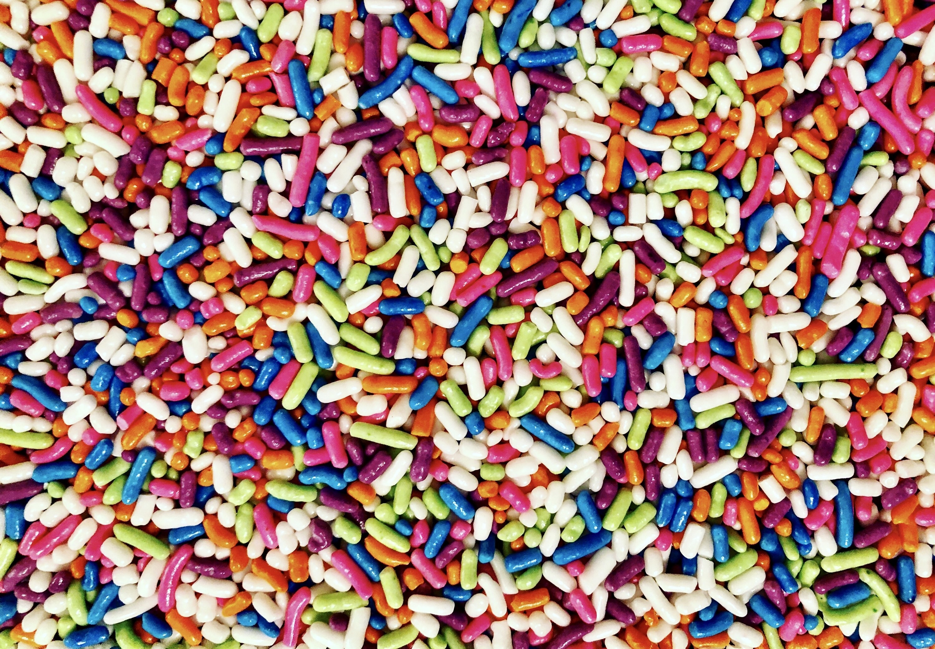 A pile of colorful sprinkles