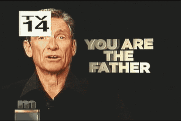 Man says &quot;You are the father.&quot; Next to him the text says &quot;You are the father.&quot;
