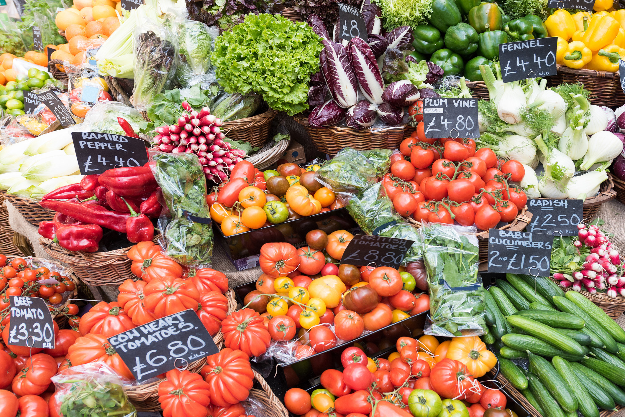 vegetables at the market