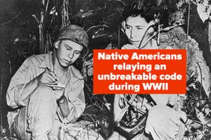 Native Americans relaying an unbreakable code during WWII