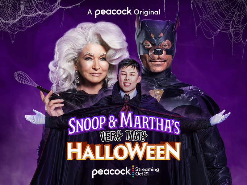 Graphic of Snoop Dogg and Martha in halloween costumes