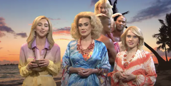 Adele and Kate McKinnon in an African-themed sketch on SNL