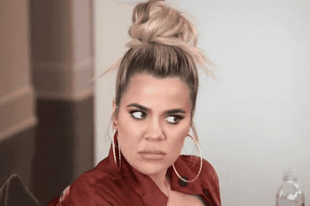 Khloe Kardashian looking annoyed