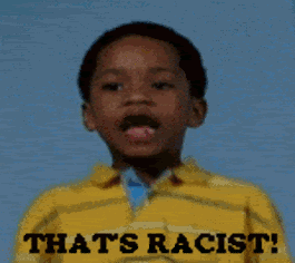 A little boy yells &quot;that&#x27;s racist&quot; while his shirt changes different colors.