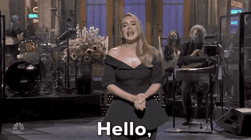 Adele saying &quot;Hello, it&#x27;s me&quot; during her opening monologue for Saturday Night Live