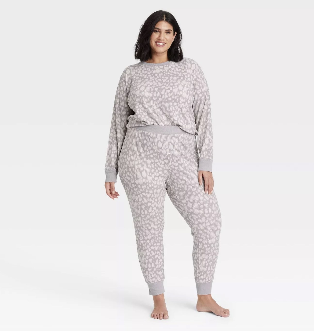 the pajama set in white leopard