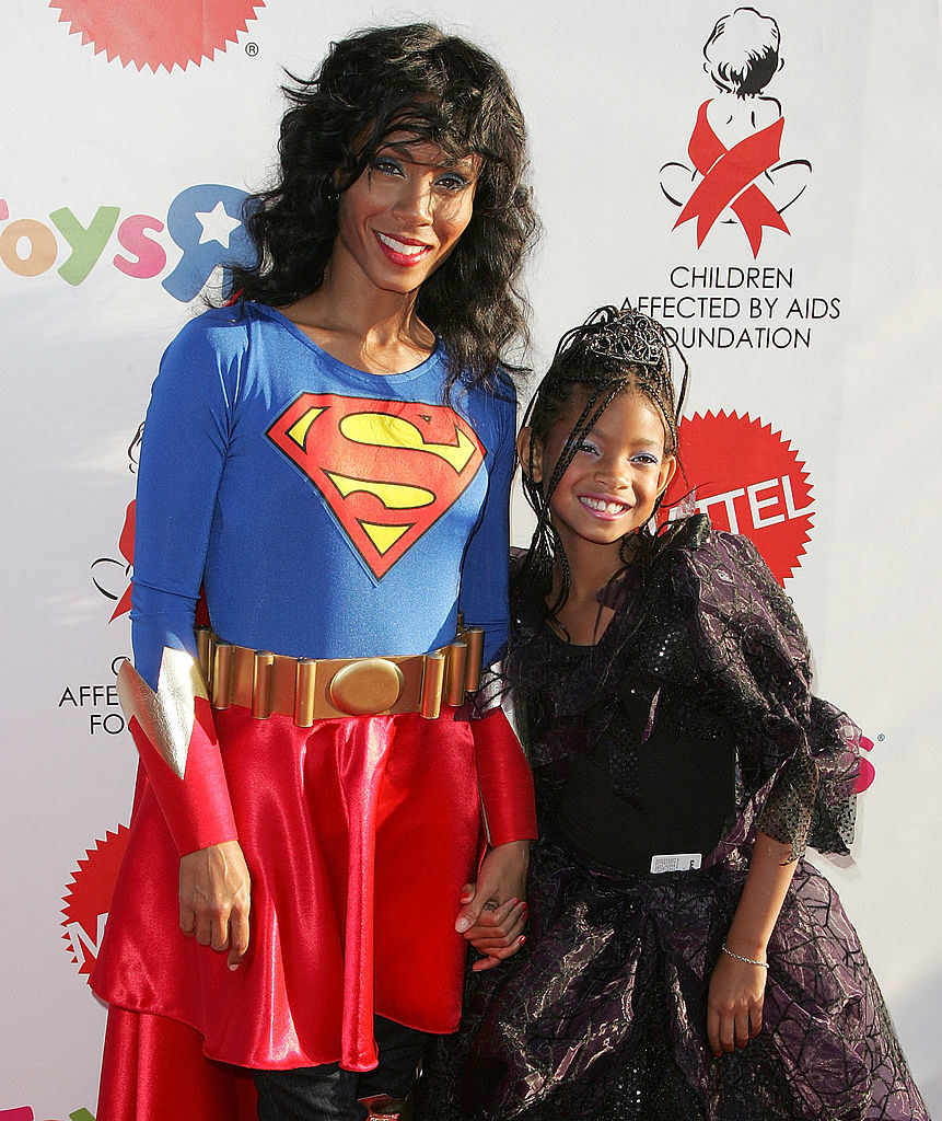 Actress Jada Pinkett Smith and her daughter, actress Willow Smith attend the AIDS Foundation&#x27;s 15th annual Dream Halloween benefit
