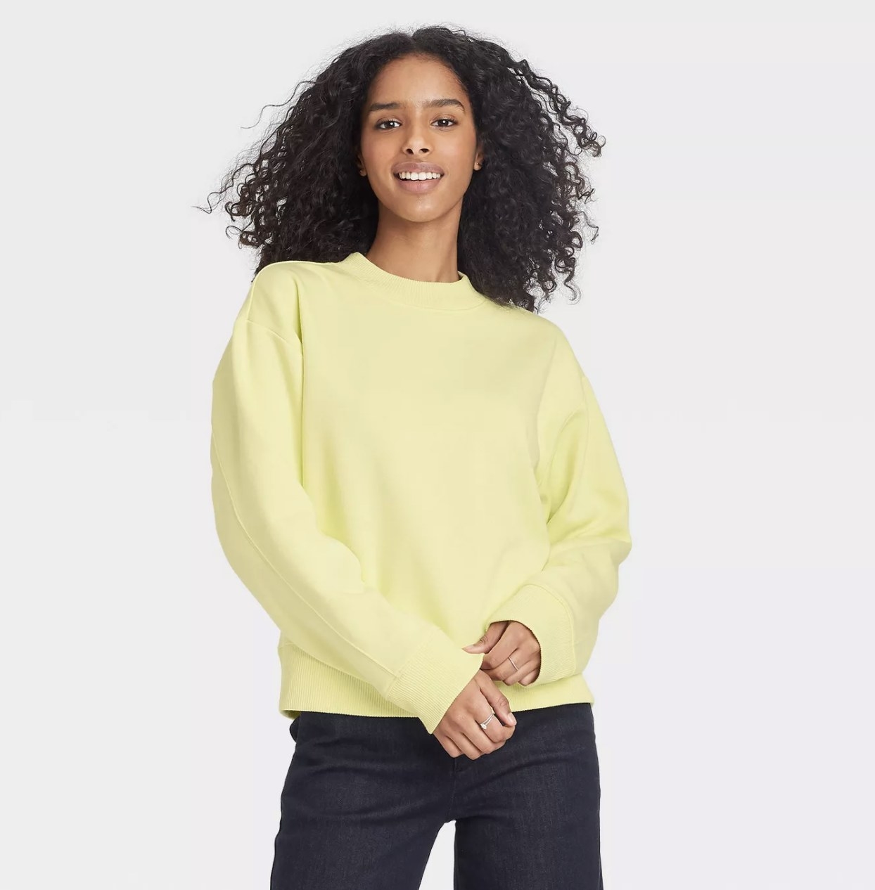 the sweatshirt in yellow