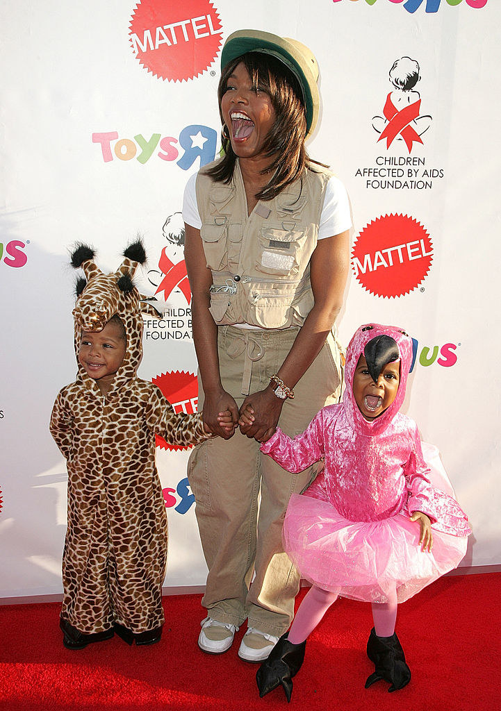 Actress Angela Bassett and her children Slater Vance and Bronwyn Vance attend the AIDS Foundation&#x27;s 15th annual Dream Halloween benefit