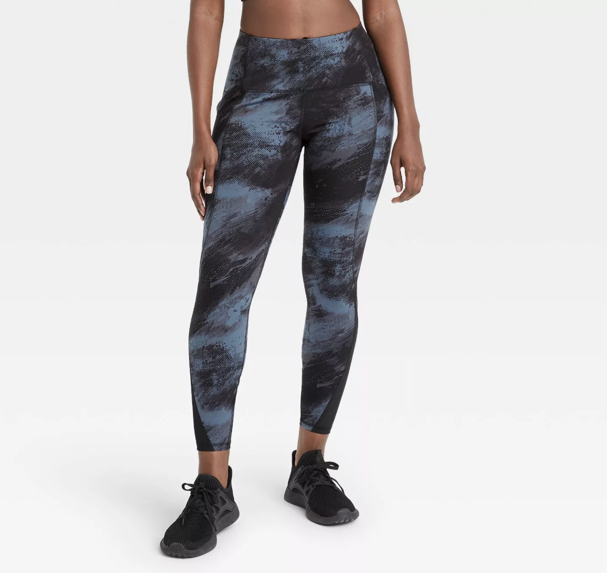 The black and gray marbled leggings