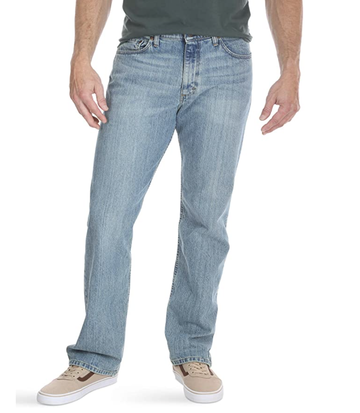 jeans de ajuste regular con cintura flexible para hombre