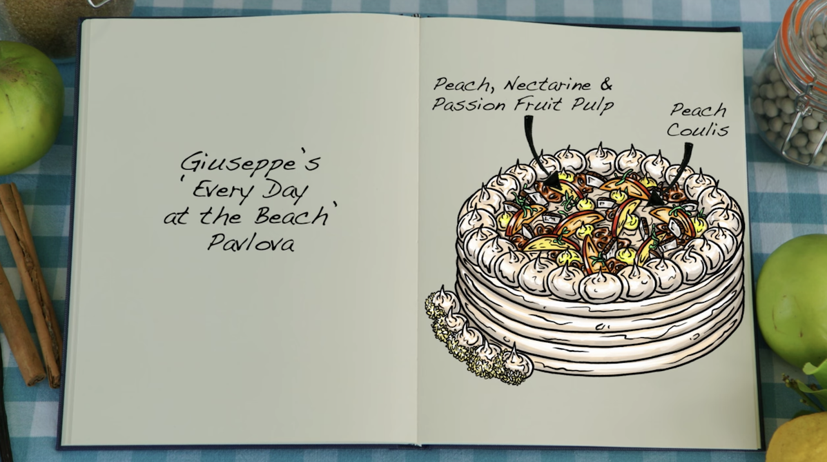 Giuseppe&#x27;s &quot;every day at the beach&quot; pavlova