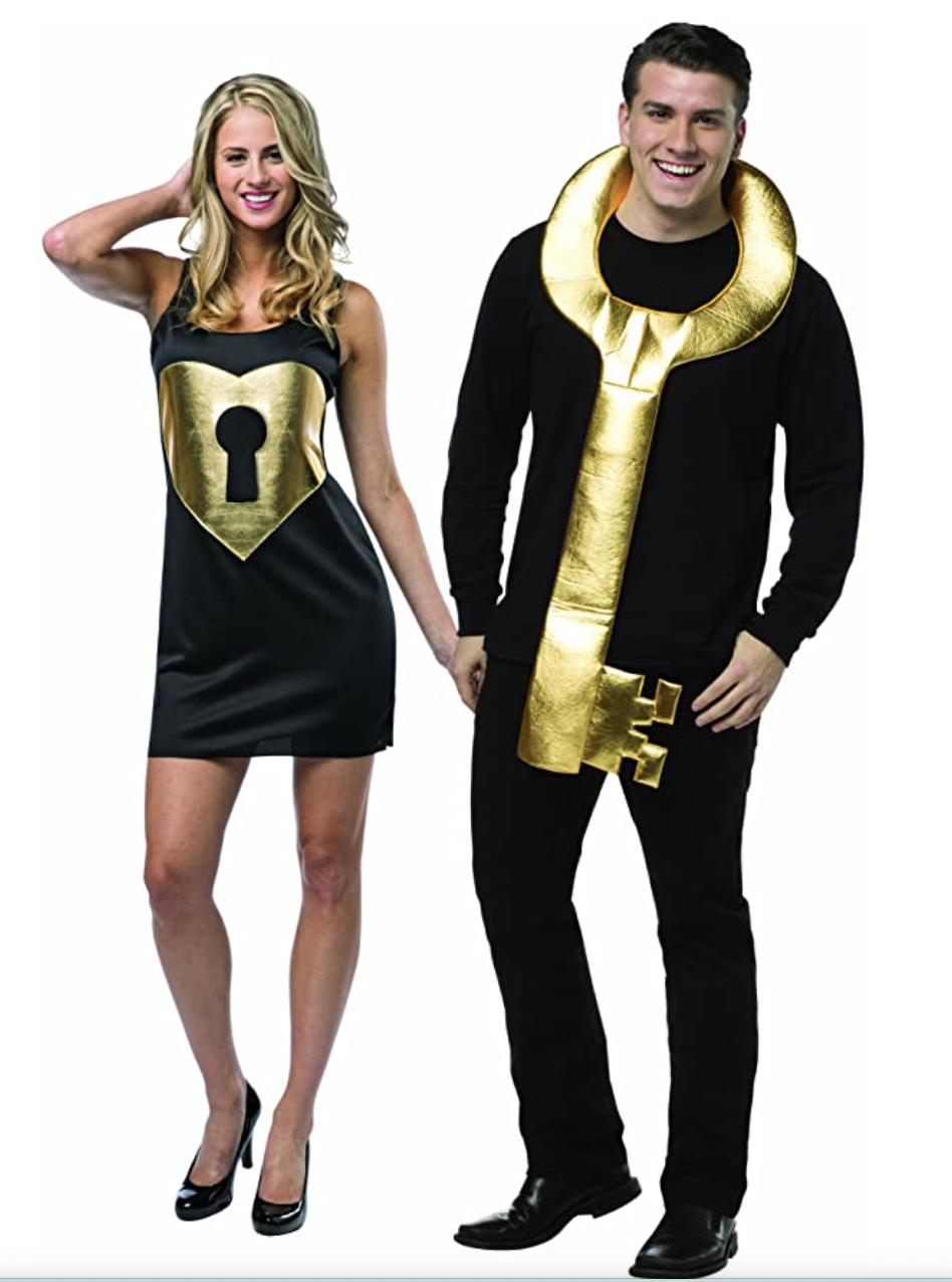 woman dressed as a key and man as a lock