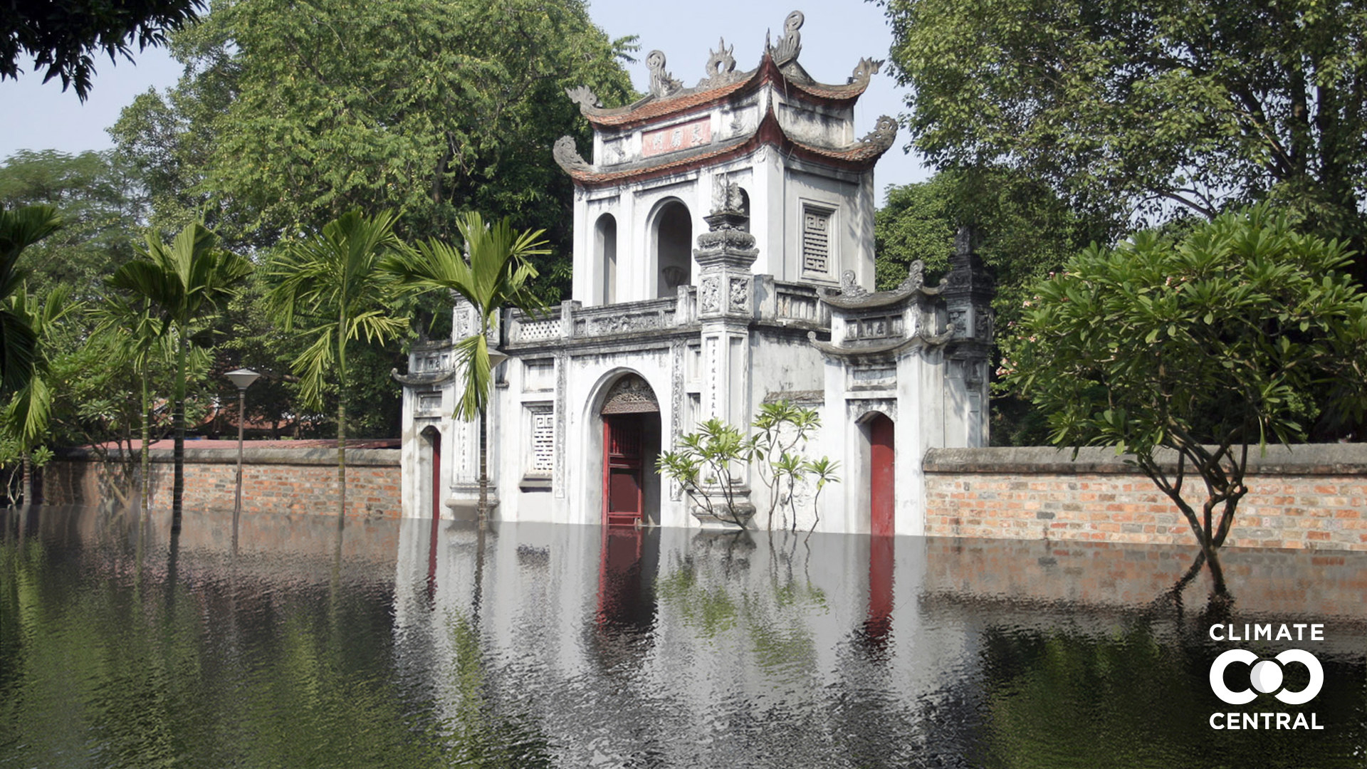 Part of the temple itself is underwater