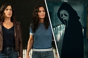 Sydney and Gayle side by side with Ghostface in Scream 5