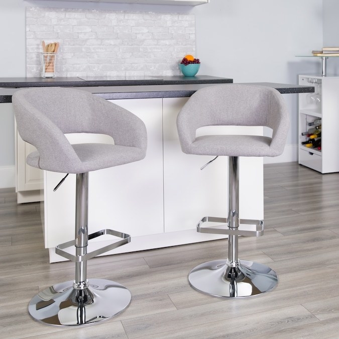 Two barstools in color &quot;Gray&quot; shown in a kitchen