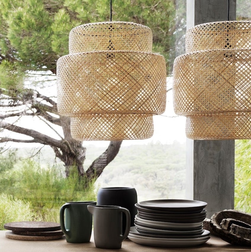 the large bamboo pendant light