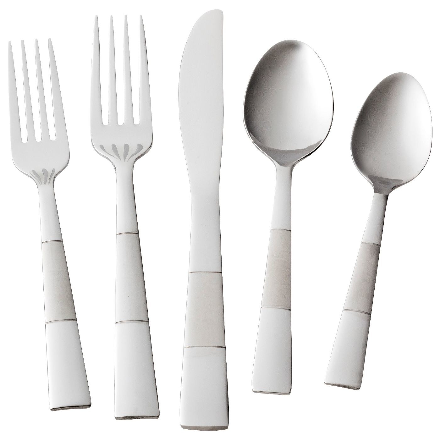Silver silverware with cool lines