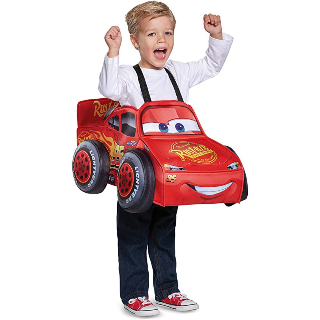 a child dressed as lightning mcqueen