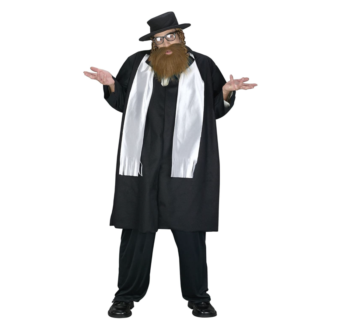 A person dressed up as a rabbi