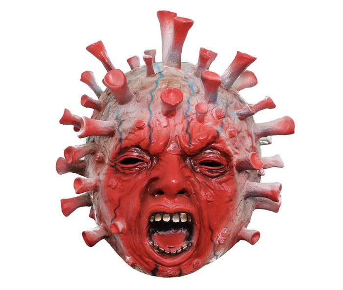 A mask that looks like a coronavirus molecule