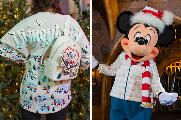 A holiday spirit jersey for disneyland and mickey mouse in winter wear