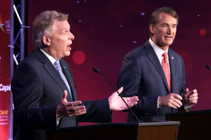 McAuliffe and Youngkin in a debate