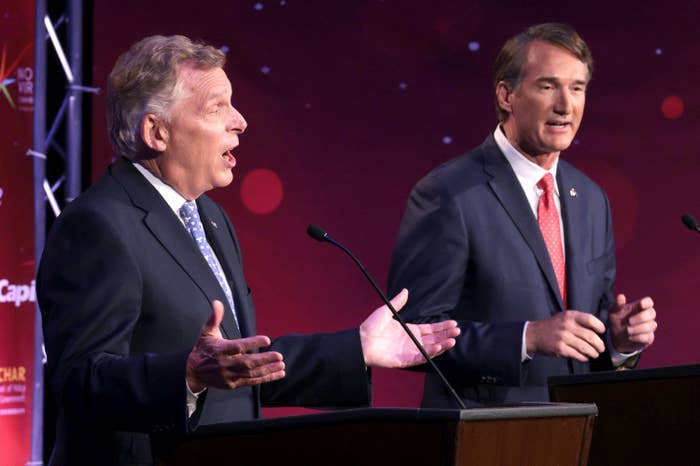 McAuliffe and Youngkin in a debate