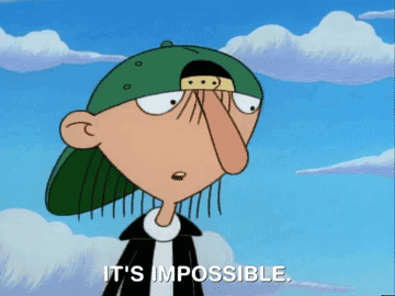 Hey Arnold gif of Sid saying &quot;it&#x27;s impossible&quot;