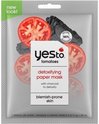 The Yes To Tomatoes Detoxifying Charcoal Paper Mask