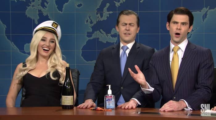 Actors on SNL play Tiffany, Eric and Donald Trump Jr.