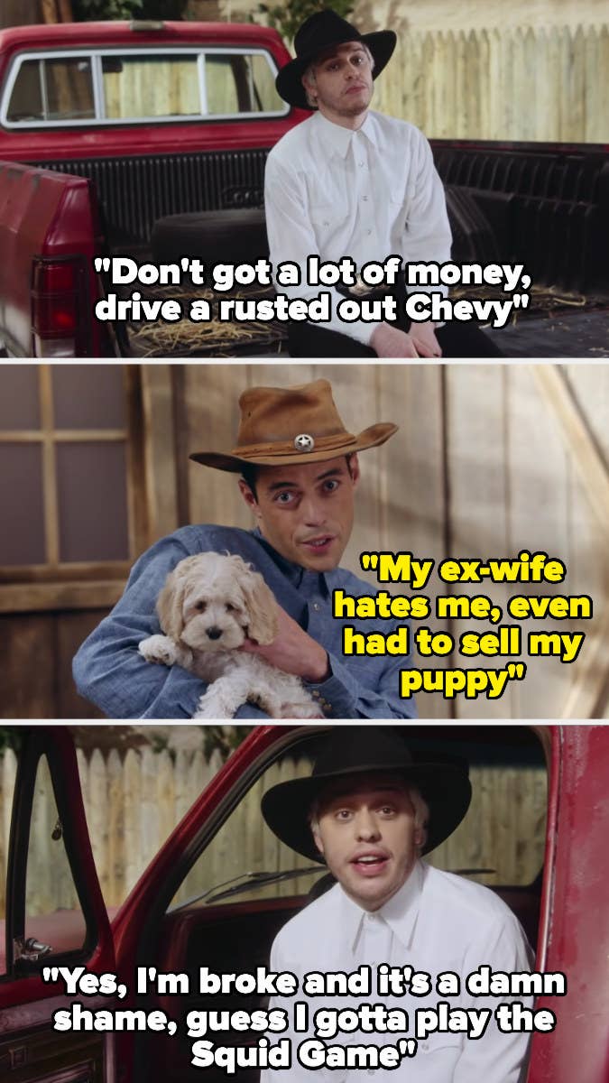 Rami Malek, Pete Davidson star in 'Squid Game' parody set to country music tune