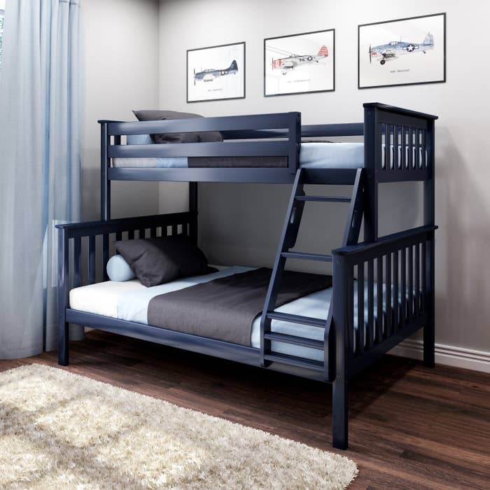 Navy blue bunk beds