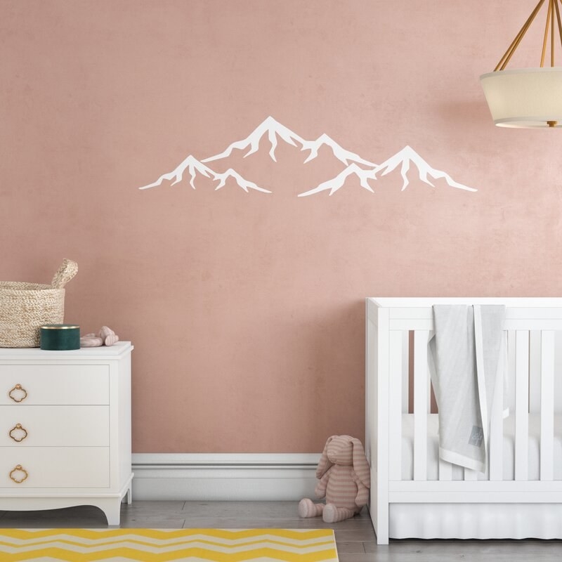 White mountain decal in kid&#x27;s room