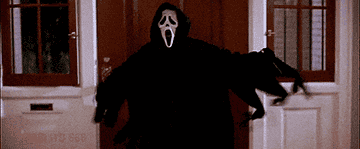 Ghostface flailing and running