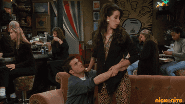 Chandler from Friends asking another woman to stay with him