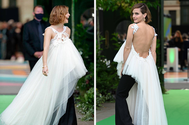 Emma Watson wears a vintage Ralph Lauren gown to the 2018 Vanity Fair Oscar  Party